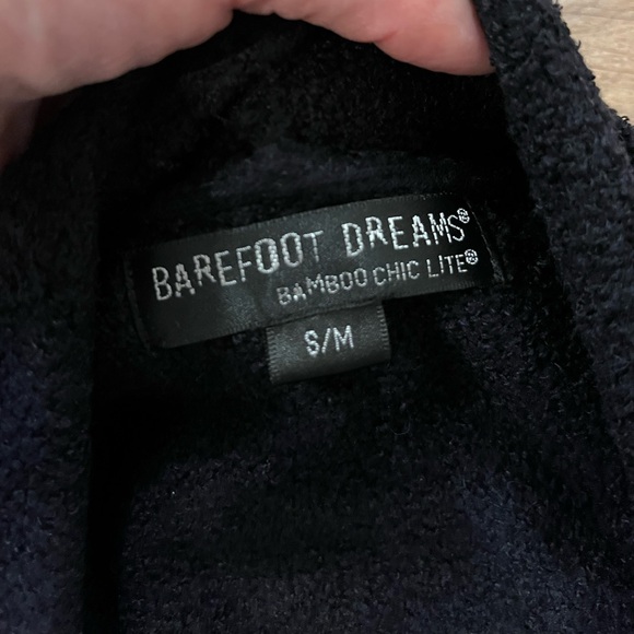 Barefoot Dreams Cozy Chic Lite Island Wrap Waterfall Cardigan Black Sz S/M - Picture 3 of 5